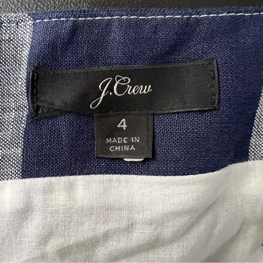 J. Crew 100% Linen Gingham Beauchamps Jumpsuit Size 4 - Picture 8 of 11